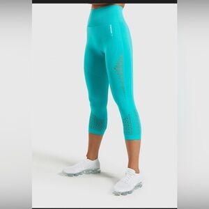 Gymshark Energy Seamless Aqua Activewear Cropped Leggings